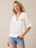 Arizona State University Dune Cotton Gauze Short-Sleeve Popover - White
