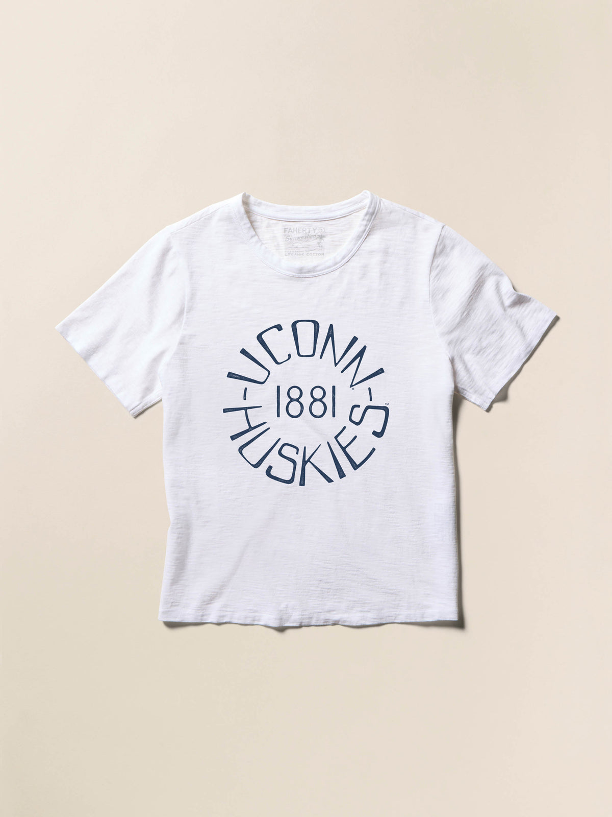University of Connecticut Sunwashed Essential Tee - White