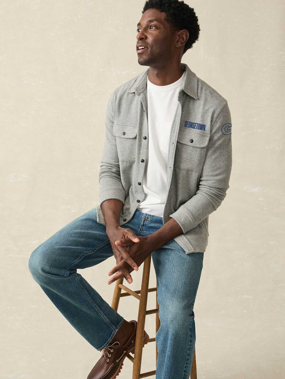 Georgetown Legend Sweater Shirt - Fossil Grey Twill