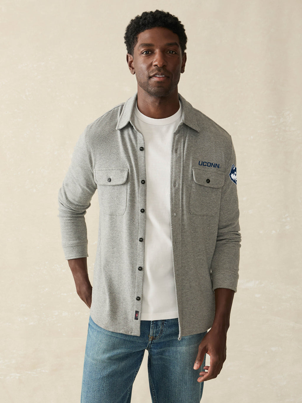 University Of Connecticut Legend™ Sweater Shirt - Fossil Grey Twill