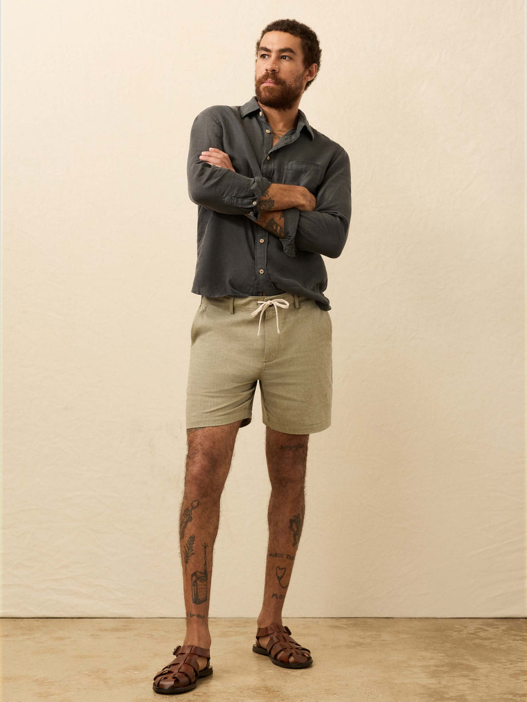 Movement™ Linen Drawstring Short - Sage Cliff