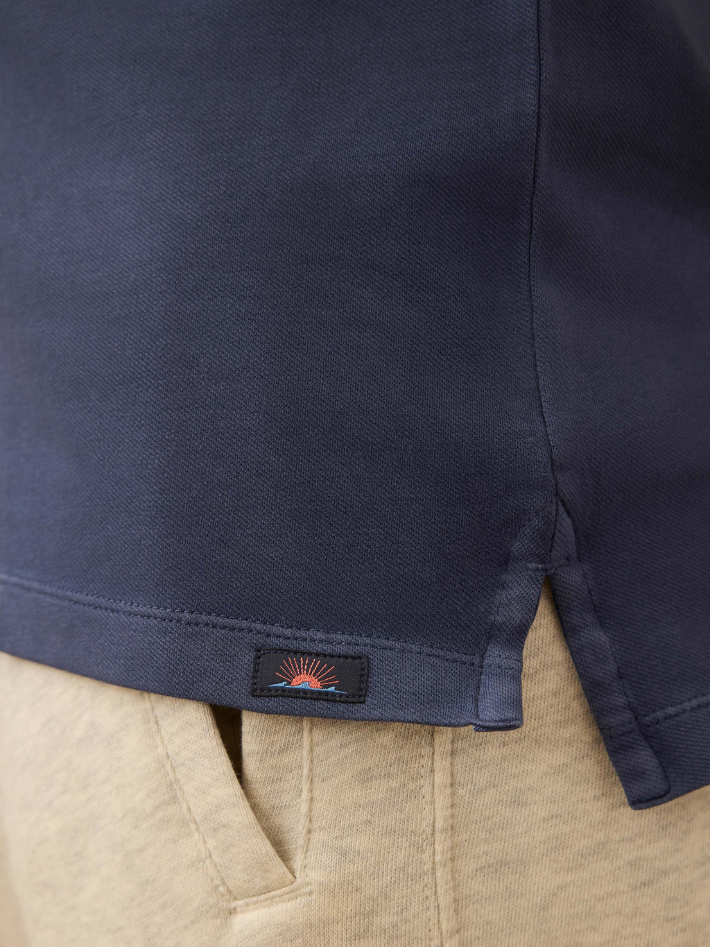 Long-Sleeve Twill Knit Polo - Blue Nights