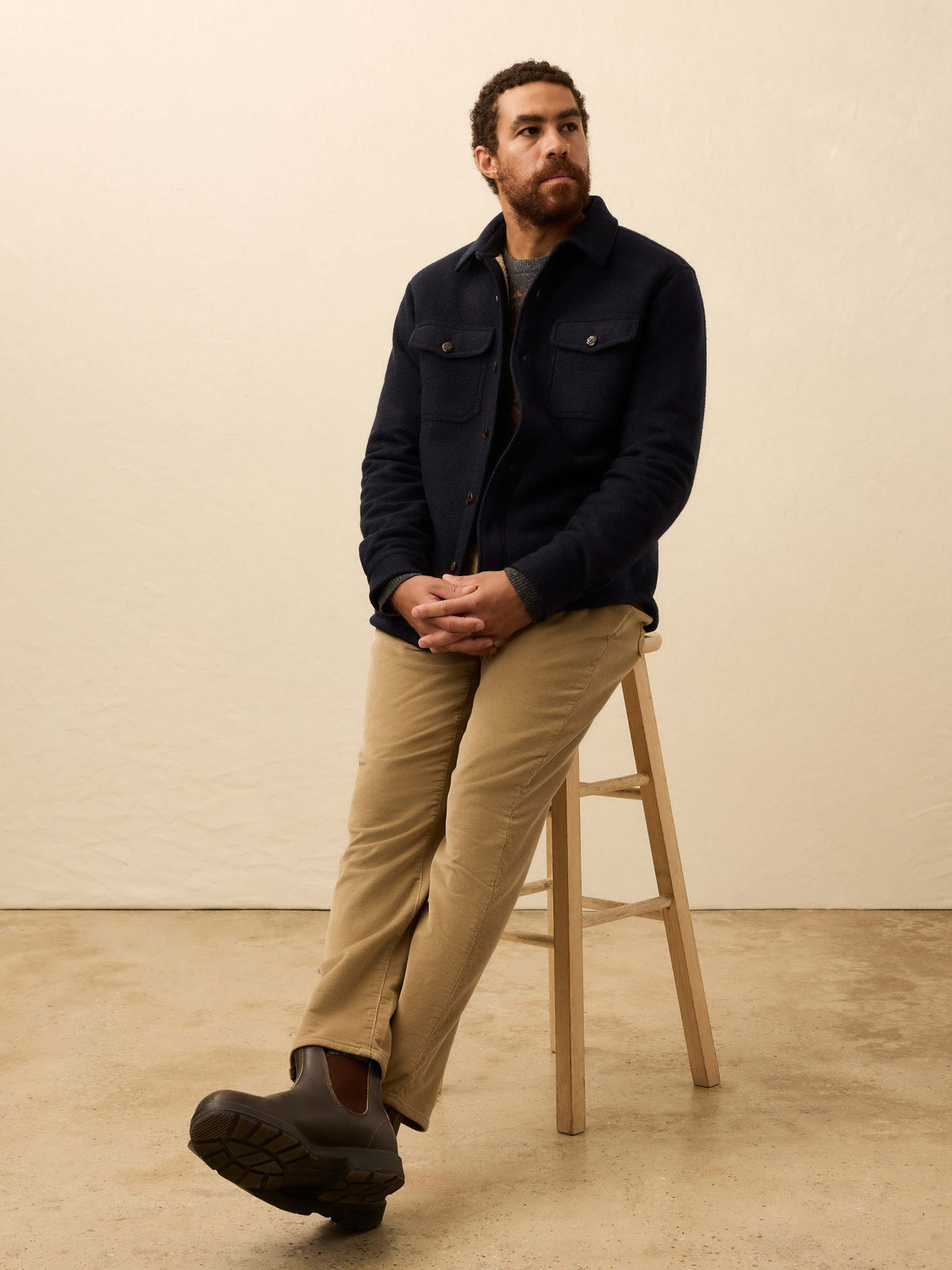 Range Fleece Lined Cpo - Navy Shadow Twill