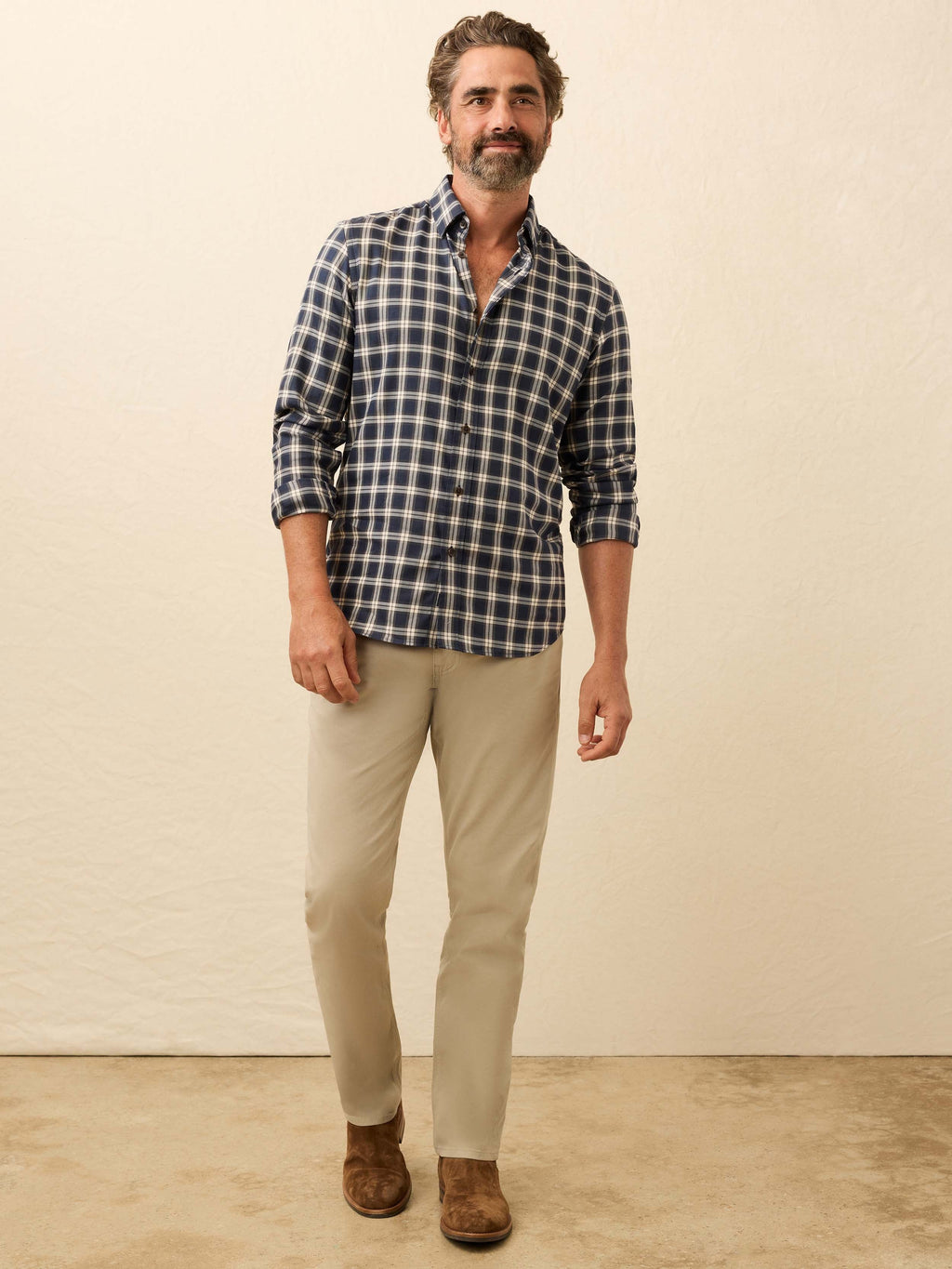 Soft Twill Movement™ Shirt - Navy Smoke Plaid
