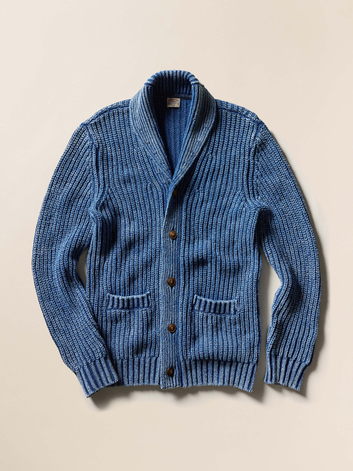 Chunky Indigo Cardigan - Windcliff Indigo Wash