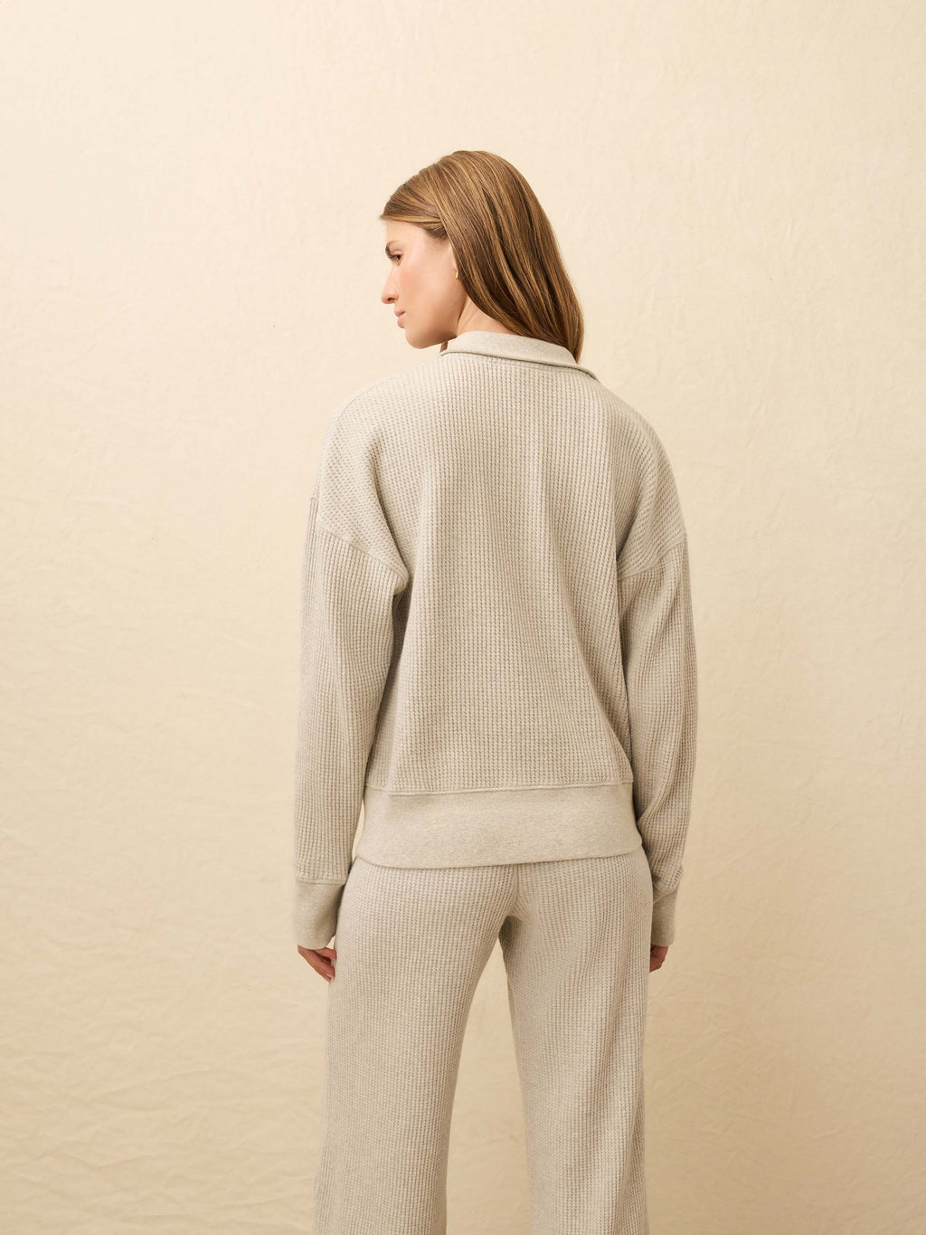 Apres Waffle Henley - Light Grey Heather