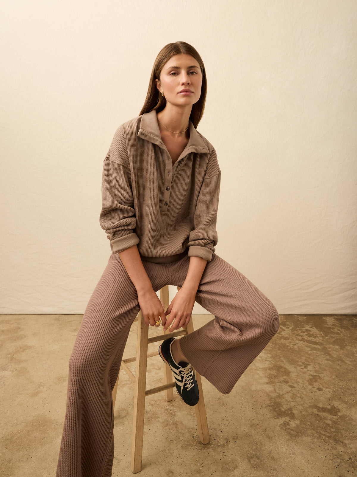 Apres Waffle Henley - Wood Smoke