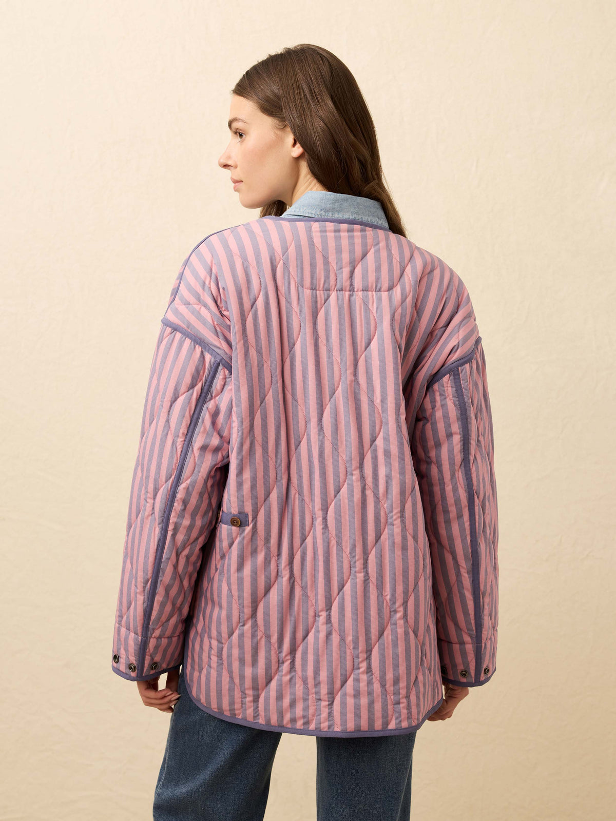 Horizon Series Quilted Jacket - Berry Lucy Stripe