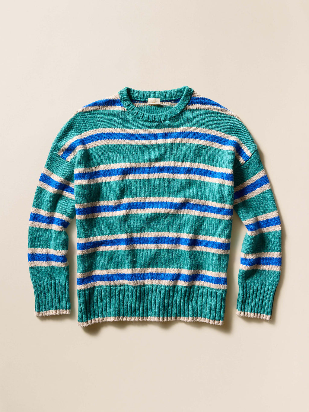 Heirloom Cotton Summit Pullover - Shoreline Green Stripe