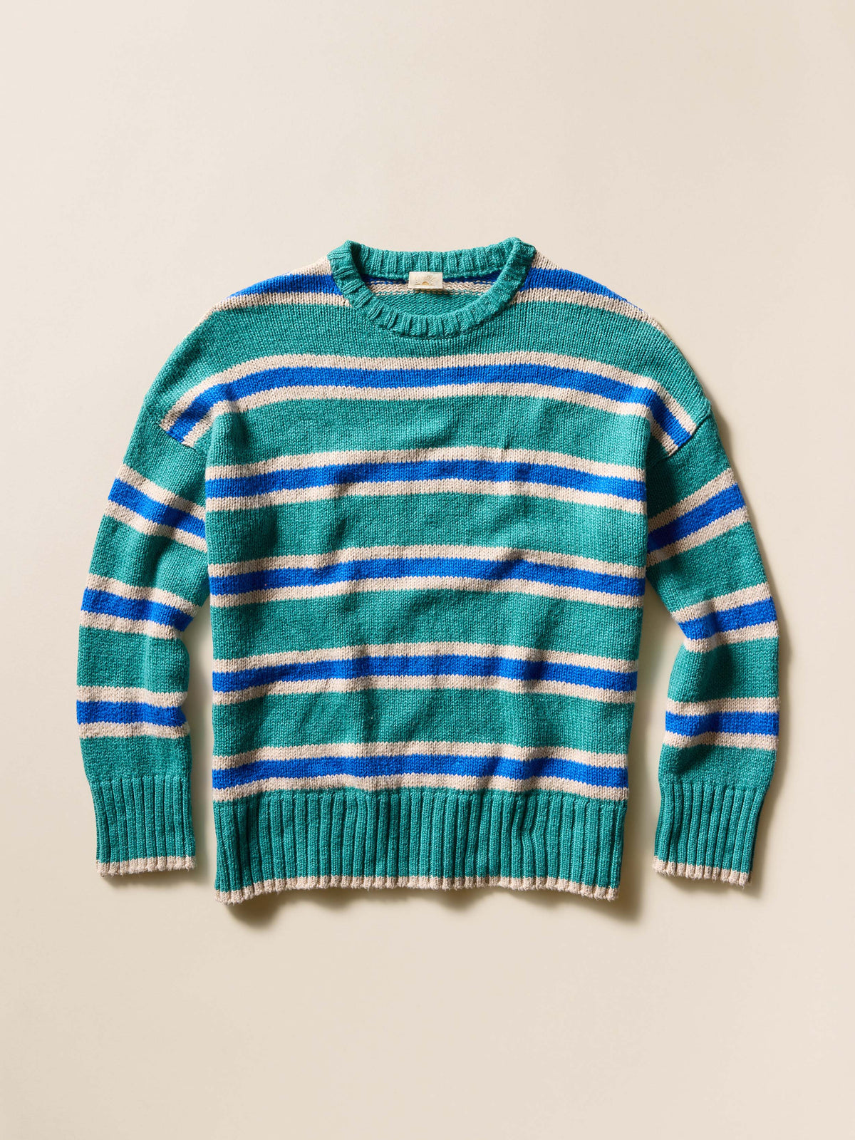 Heirloom Cotton Summit Pullover - Shoreline Green Stripe