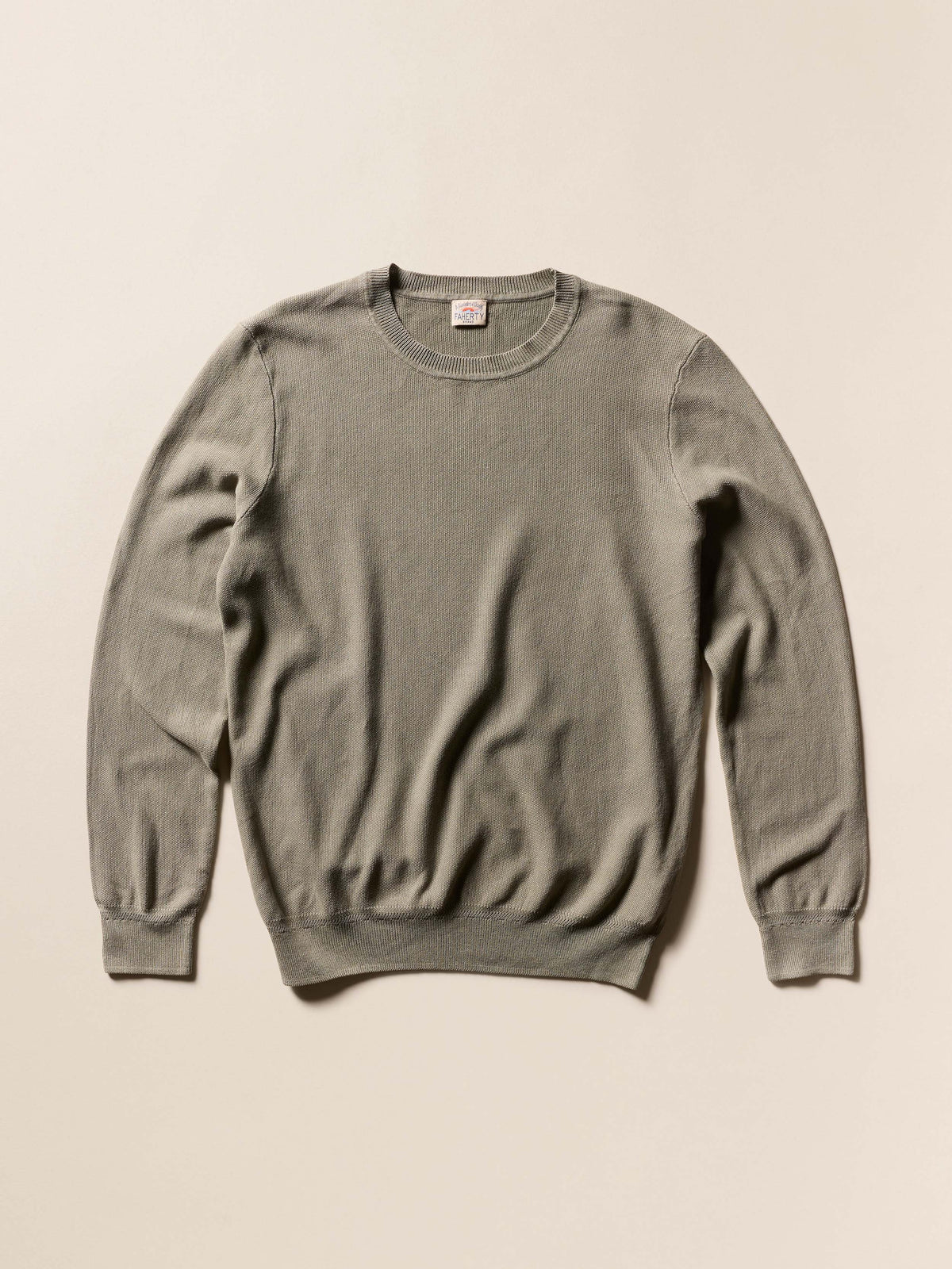 Light-Weight Cotton Crewneck - Coastal Sage