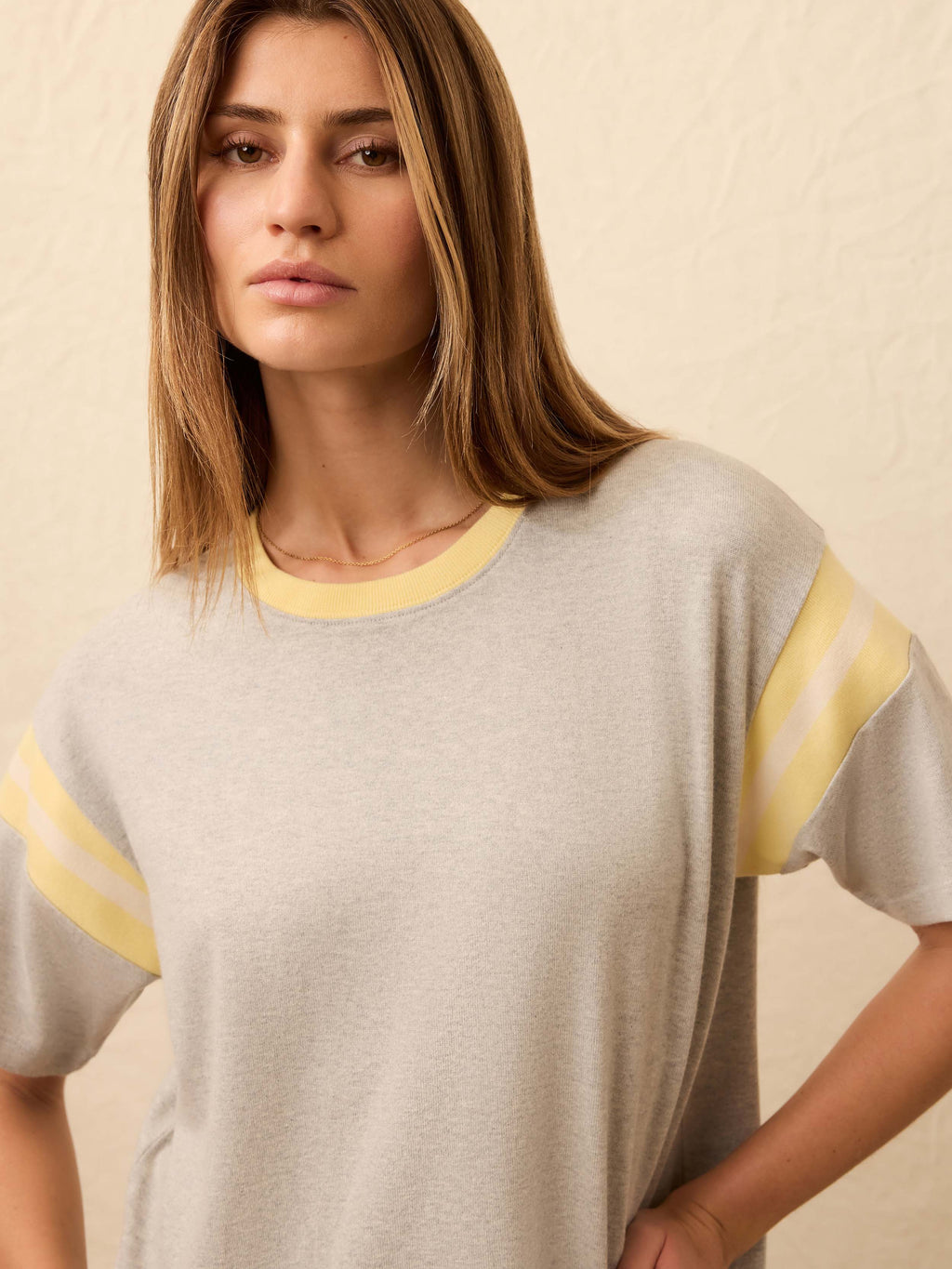 Sport Jersey Throwback Tee - Spring Grey Varsity