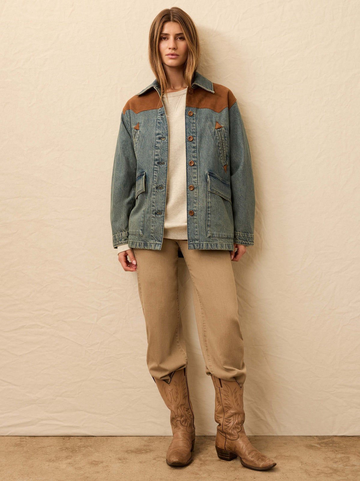 Ridge Back Denim Suede Jacket - Creekside Indigo Wash