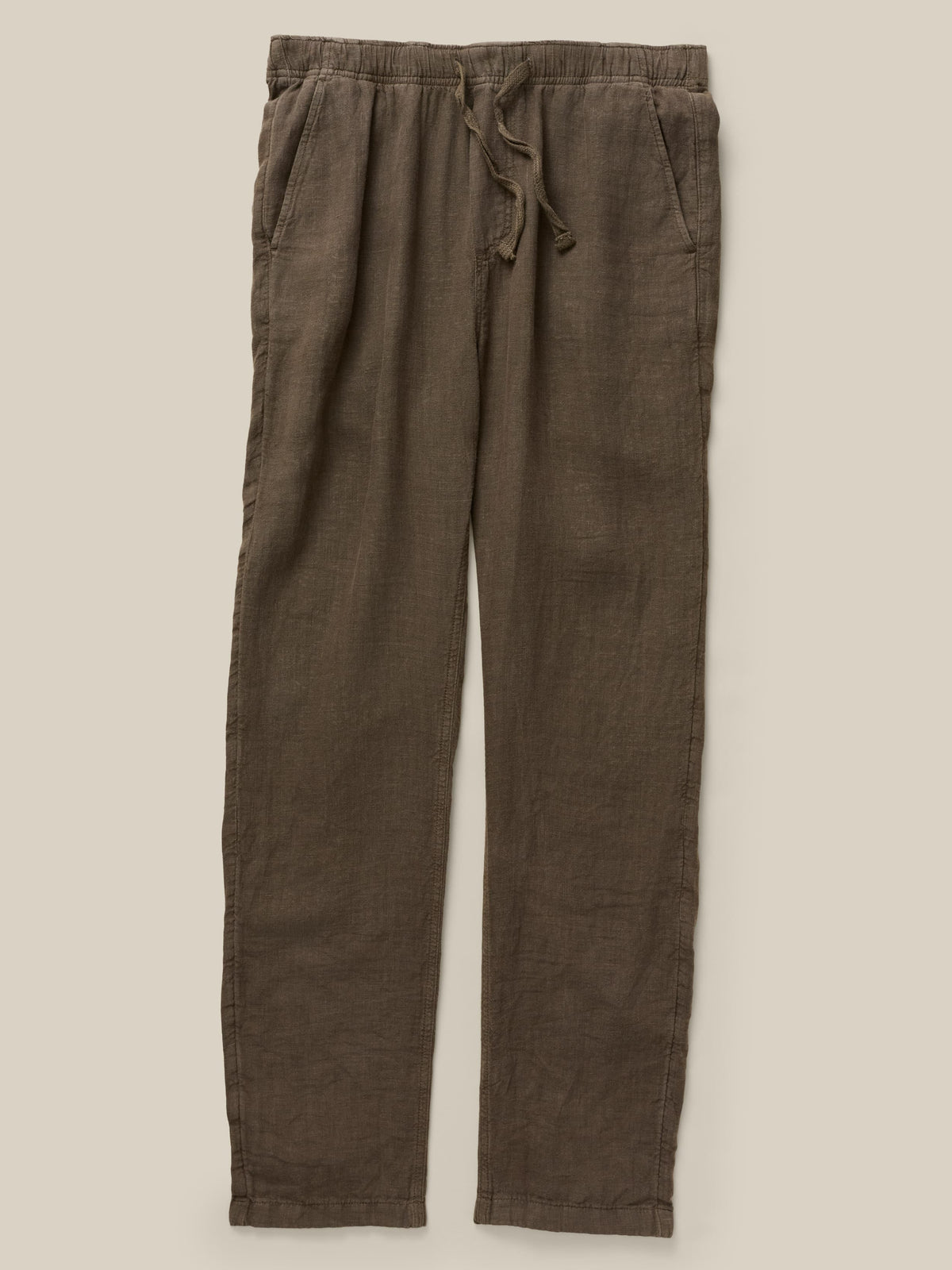 Linen Drawstring Pant - Dark Palm