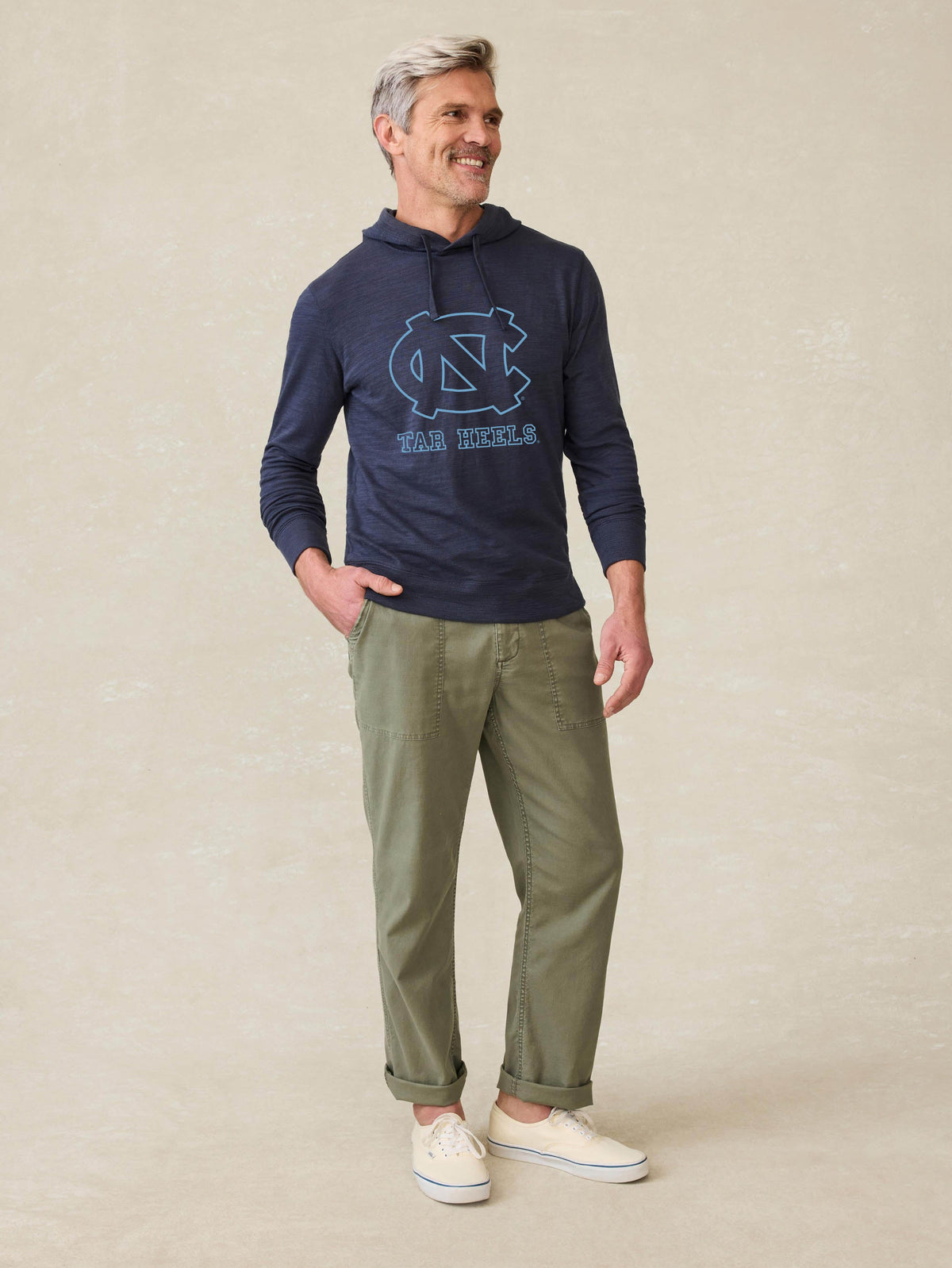 University of North Carolina Sunwashed Slub Hoodie - Blue Nights