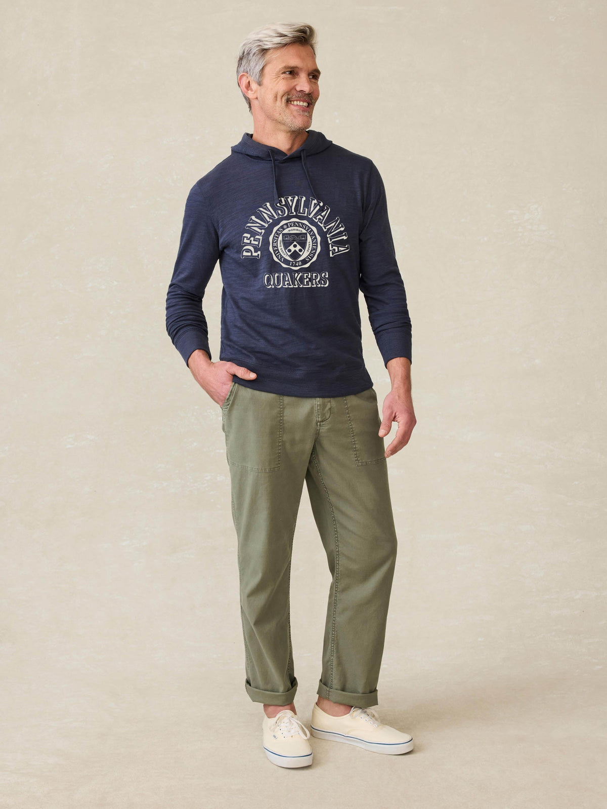 University of Pennsylvania Sunwashed Slub Hoodie - Blue Nights