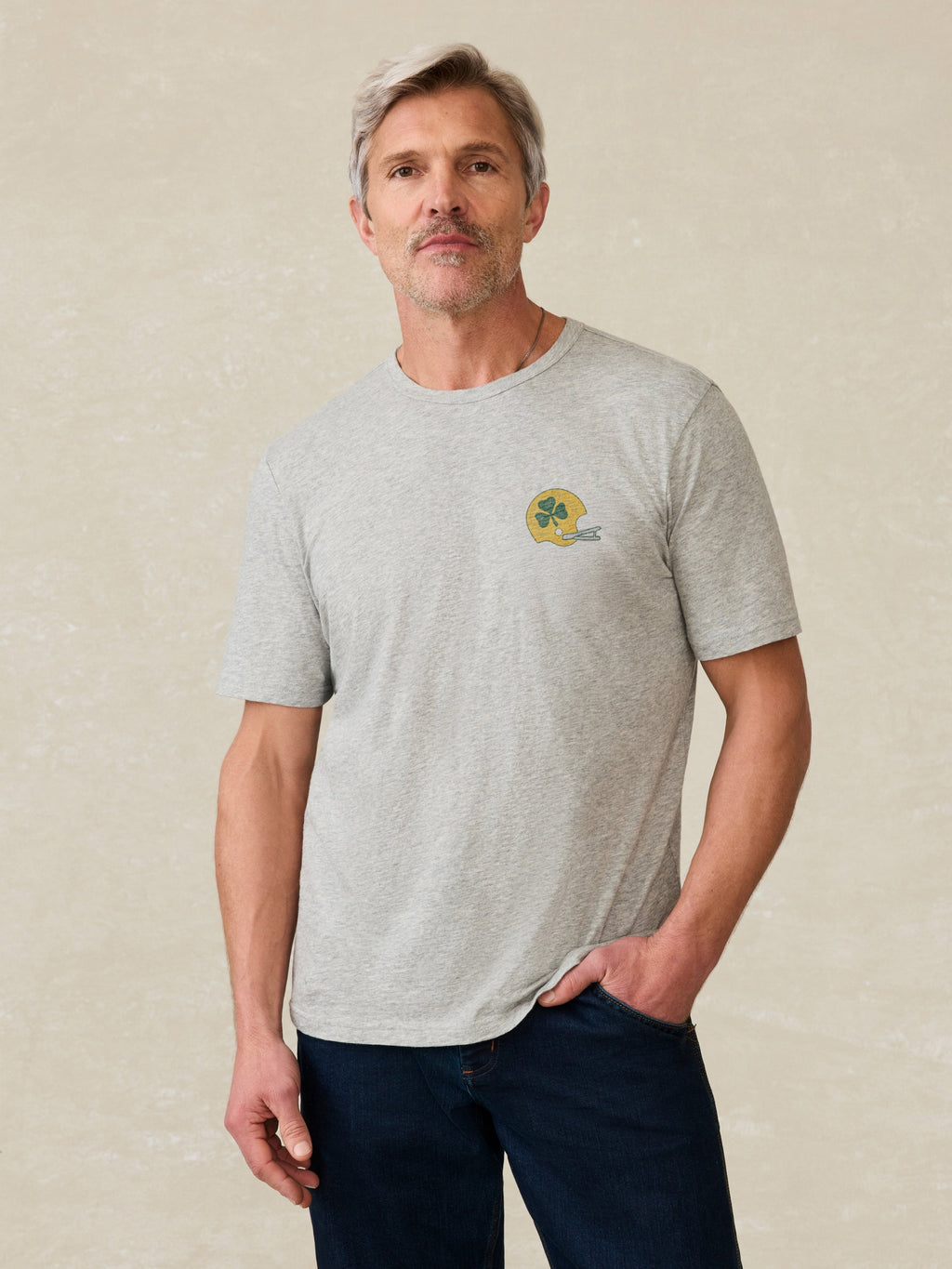 Notre Dame Sunwashed Tee - Granite Heather