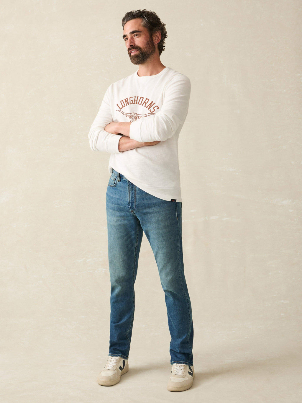 University of Texas Sunwashed Organic Crew - White