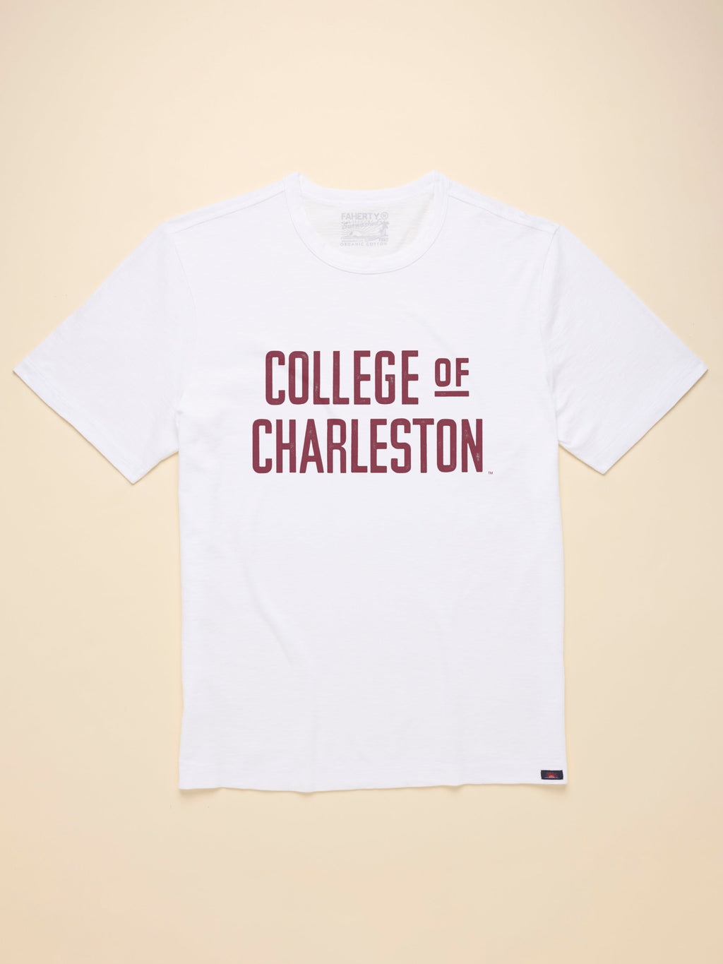 College of Charleston Sunwashed Tee - White