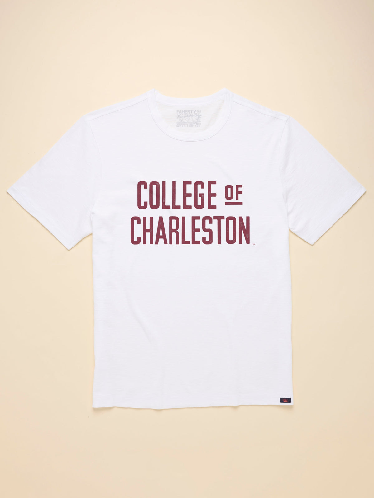 College of Charleston Sunwashed Tee - White