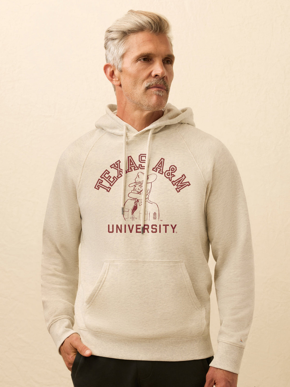 Texas A&M High Standard Fleece Hoodie - Antique Ivory Heather