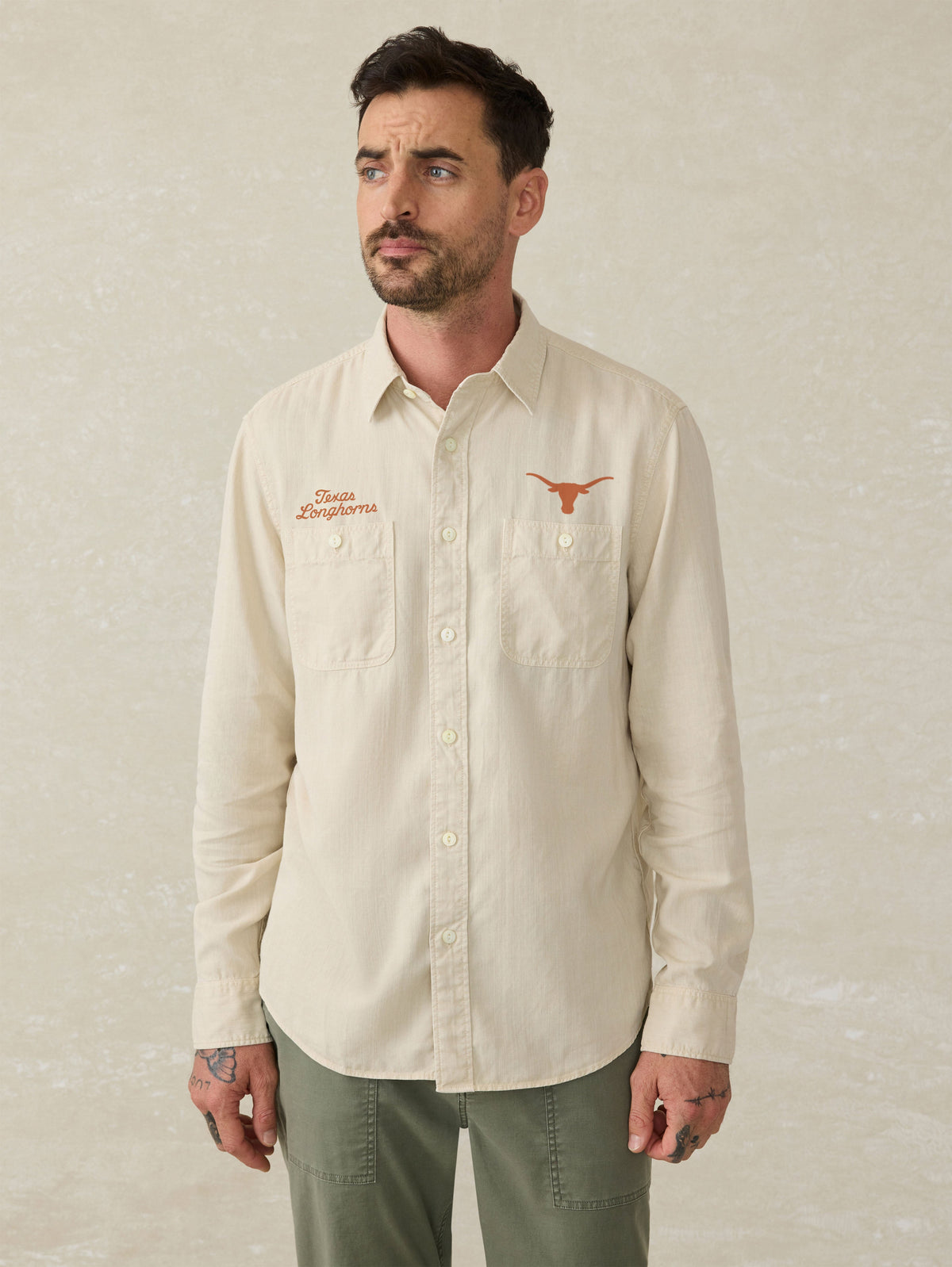 University of Texas Tried & True Chambray Workshirt - Coastal Cream