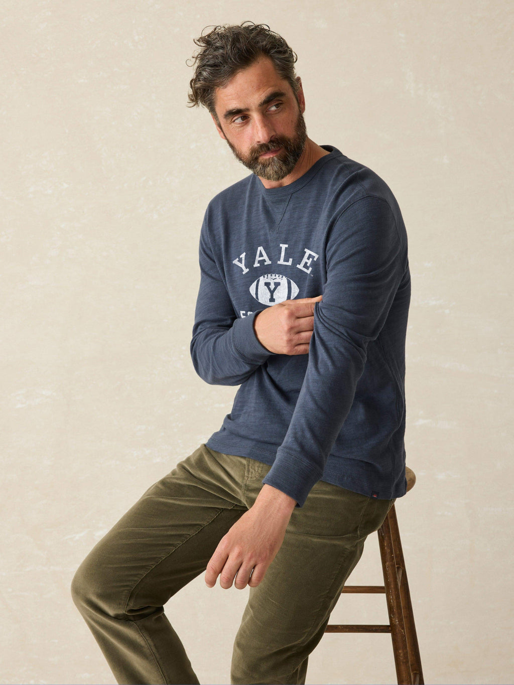 Yale Sunwashed Organic Crew - Blue Nights