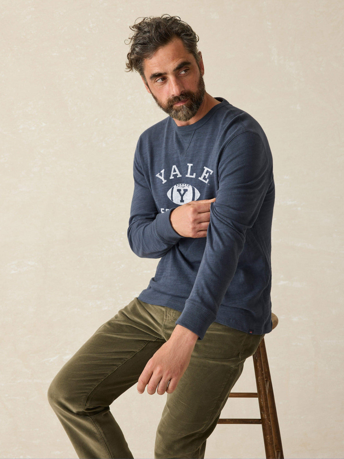Yale Sunwashed Organic Crew - Blue Nights