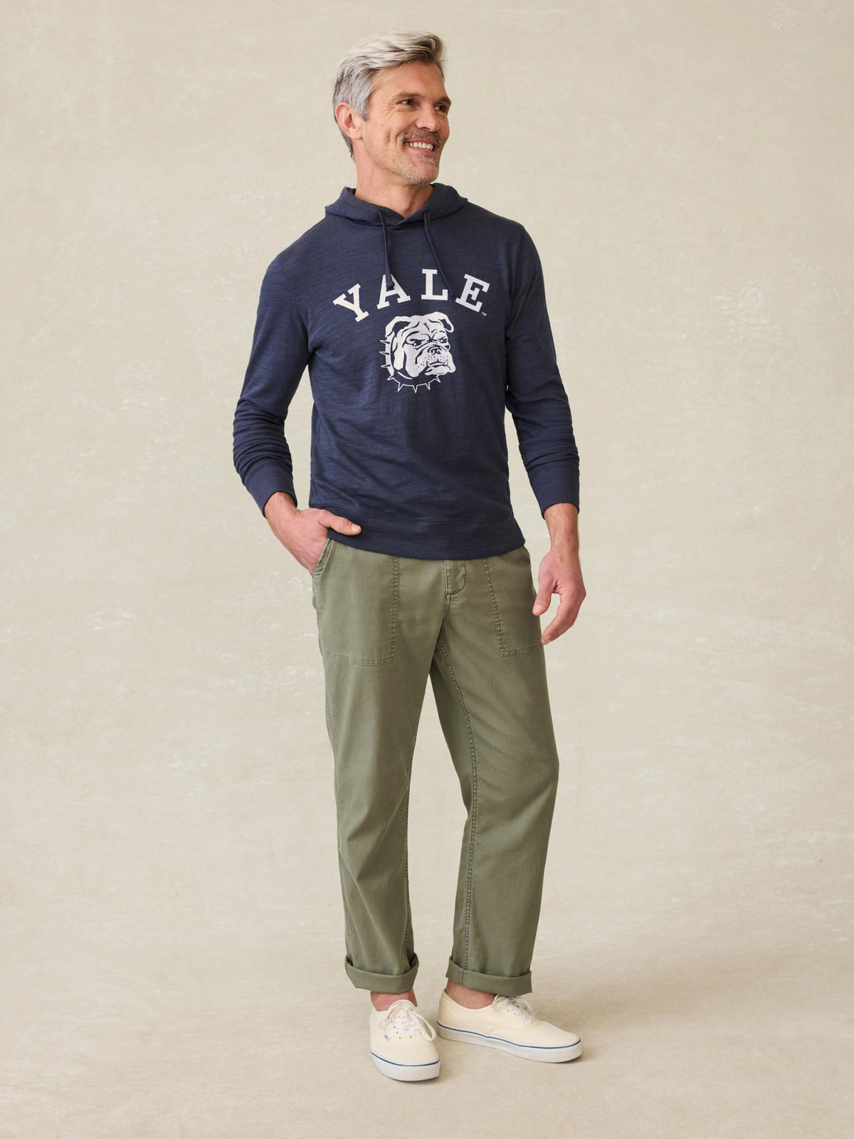 Yale Sunwashed Slub Hoodie - Blue Nights
