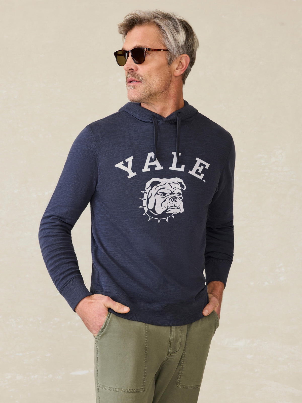 Yale Sunwashed Slub Hoodie - Blue Nights