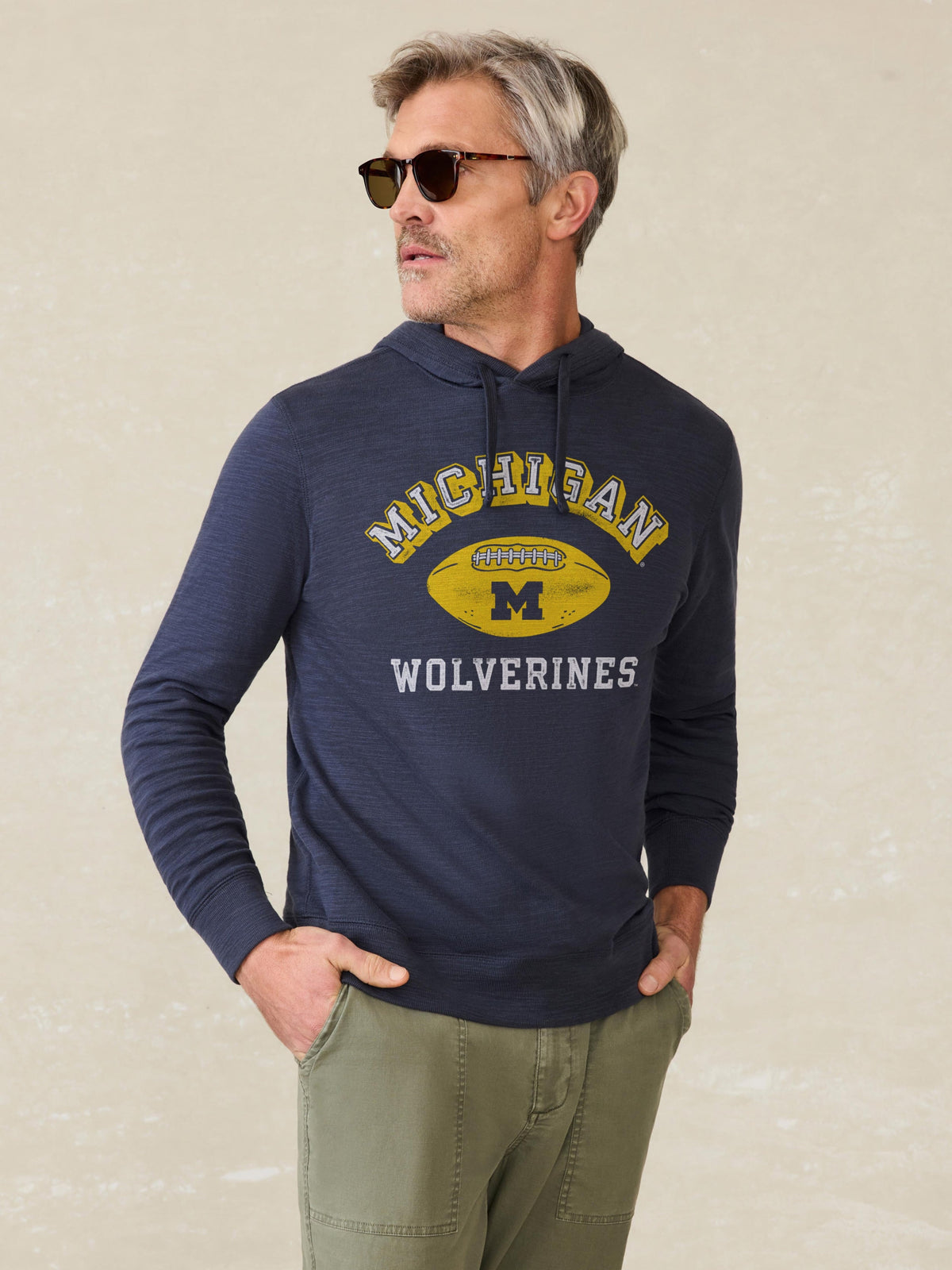 University of Michigan Sunwashed Slub Hoodie - Blue Nights
