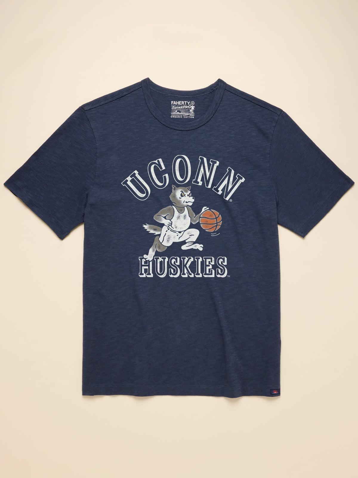 University of Connecticut Sunwashed Tee - Dune Navy