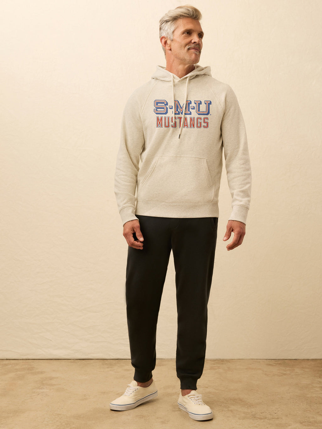Southern Methodist University High Standard Fleece Hoodie - Antique Ivory Heather