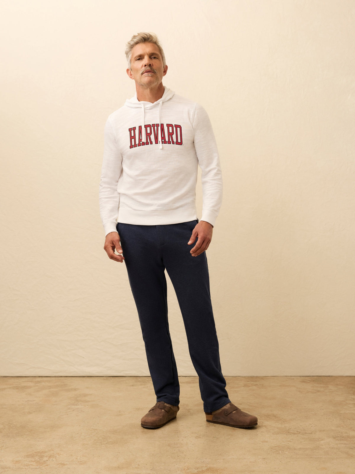 Harvard Sunwashed Organic Hoodie - White
