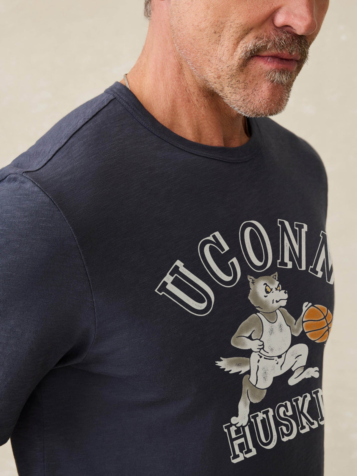 University of Connecticut Sunwashed Tee - Dune Navy