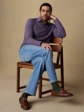 Long-Sleeve Sunwashed T-Shirt Polo - Dune Stripe Nightfall