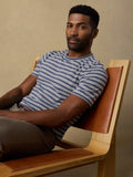 Sunwashed Regenerative Tee - Whitecap Navy Stripe