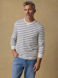 Sunwashed Organic Crew - Ivory Dusk Breton Stripe