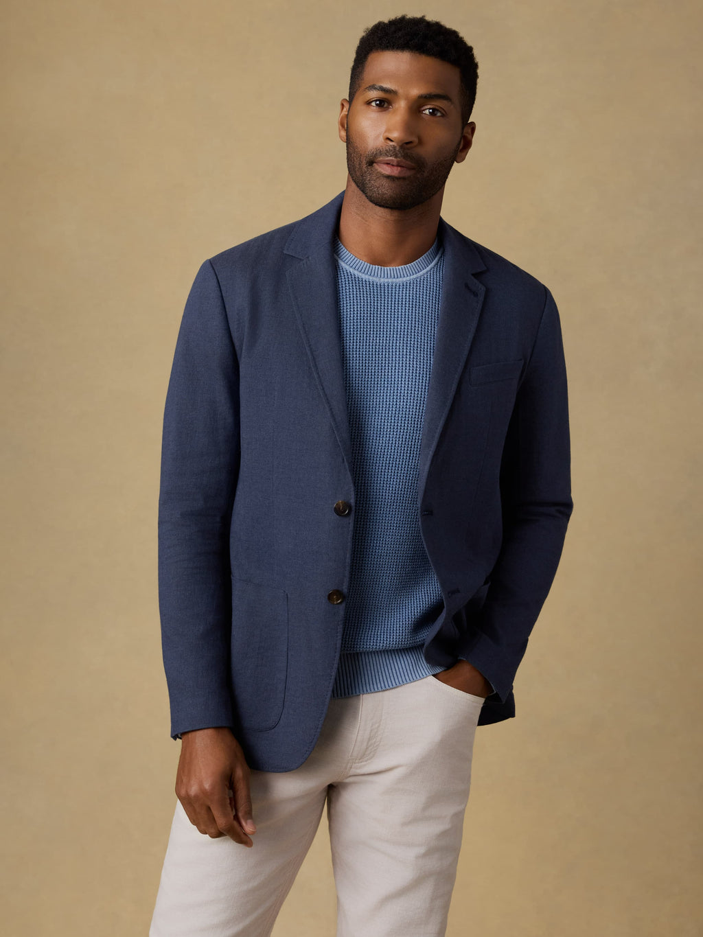 Movement™ Linen Blazer - Deep Sea Navy