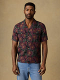 Short-Sleeve Reserve Basque Camp Shirt - Black Floral Road