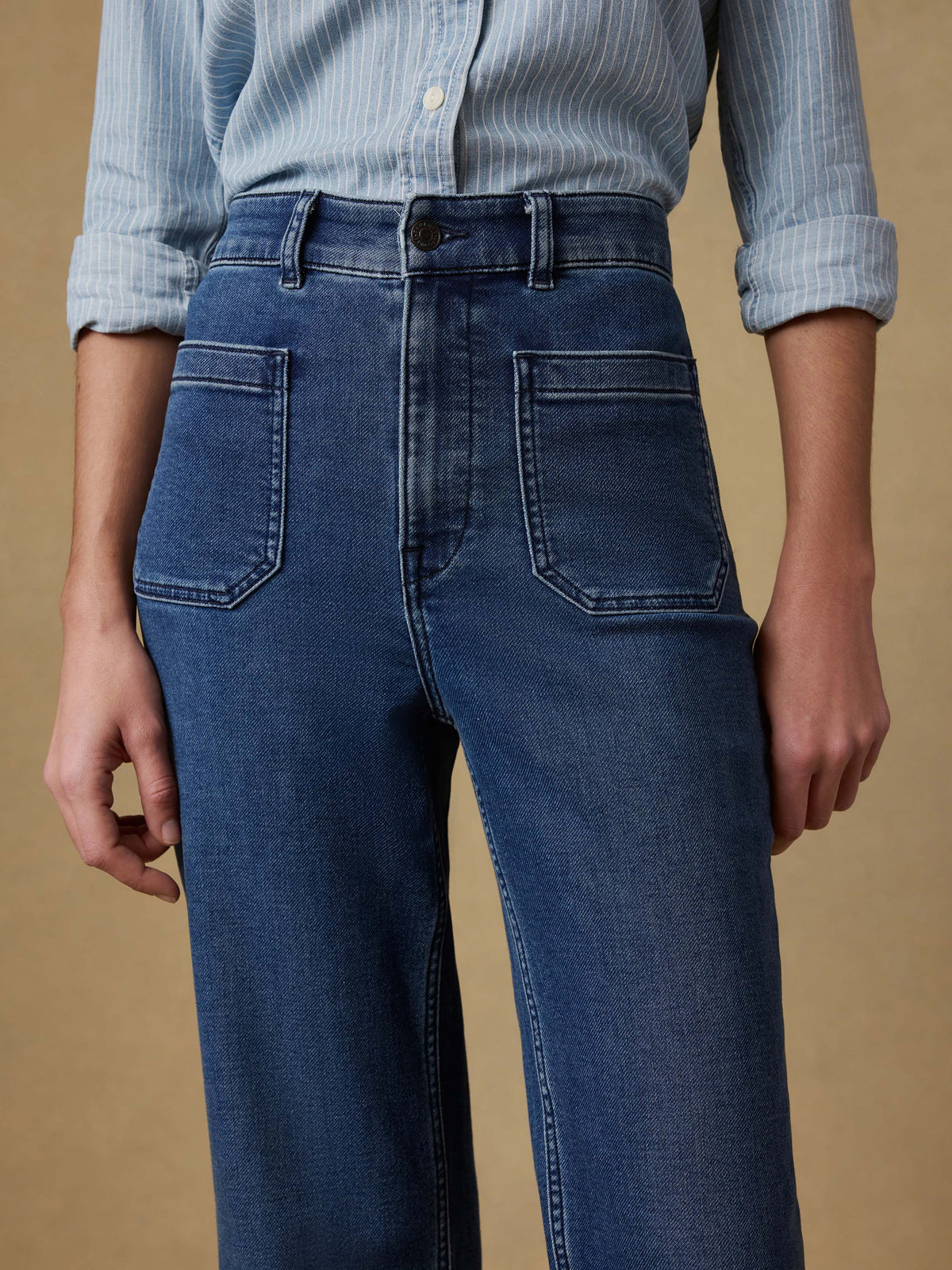 Stretch Terry Patch Pocket Pant - Creekstone Wash