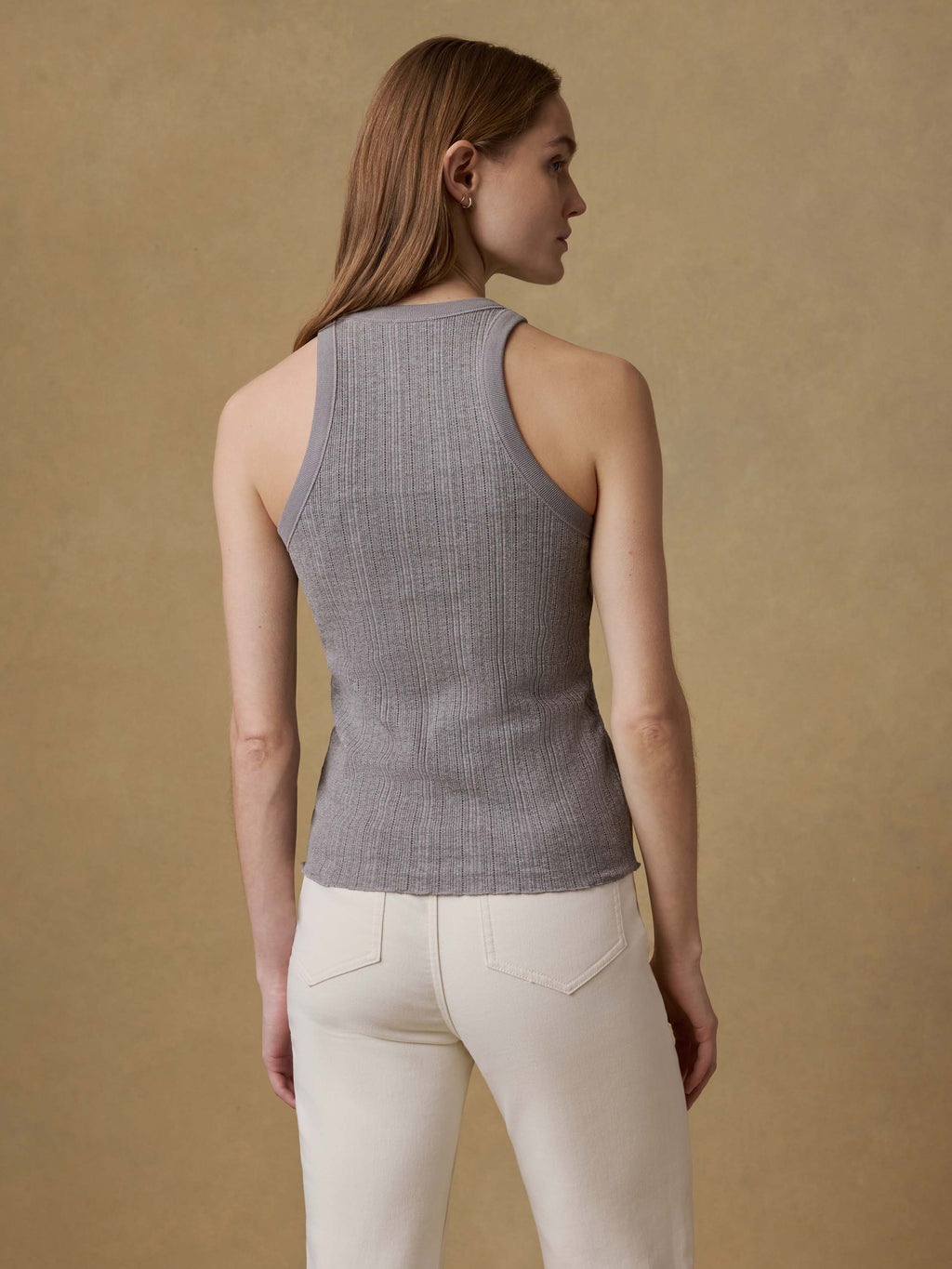 Paradise Pointelle Tank - Medium Grey Heather