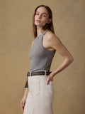 Paradise Pointelle Tank - Medium Grey Heather