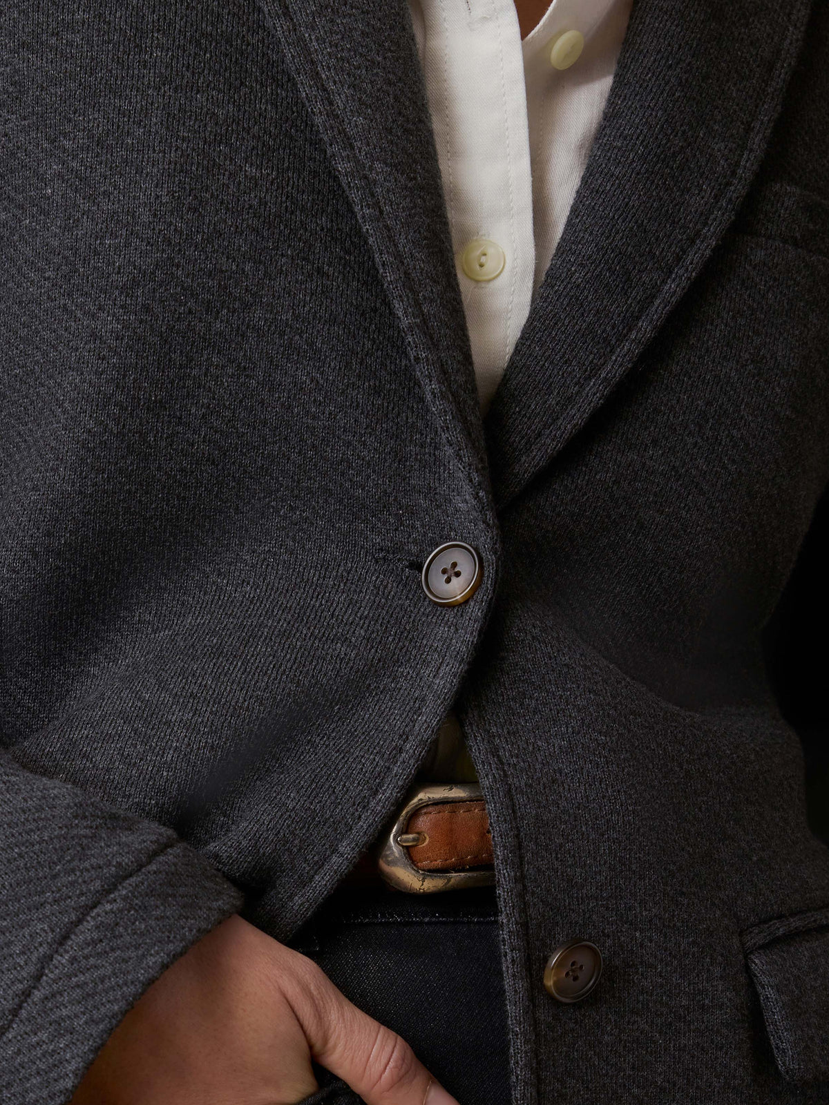 Inlet Knit Blazer - Black Sky Melange
