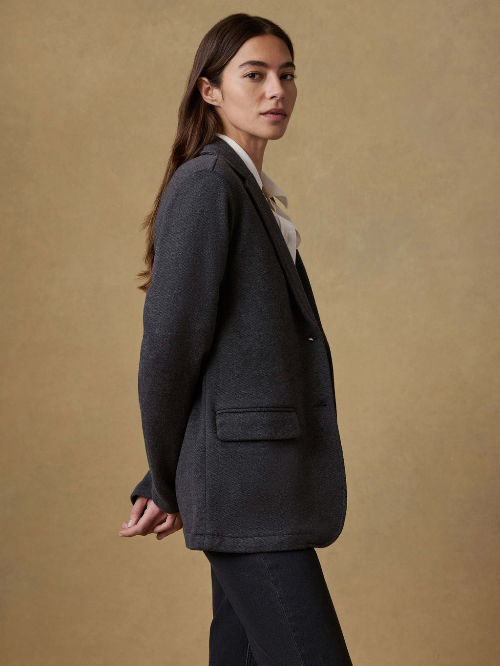 Inlet Knit Blazer - Black Sky Melange