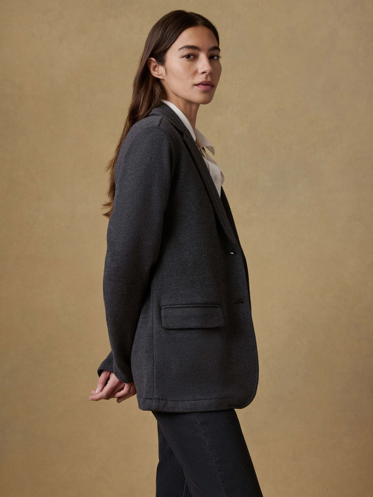 Inlet Knit Blazer - Black Sky Melange