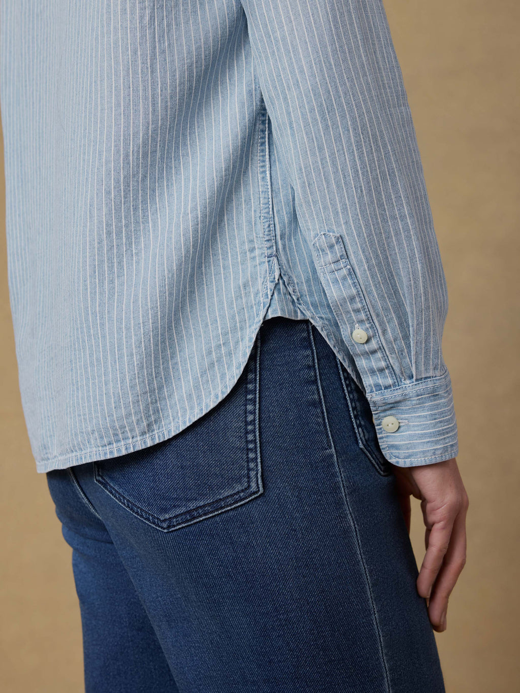 Tried & True Chambray Classic Shirt - Bluewater Stripe Wash