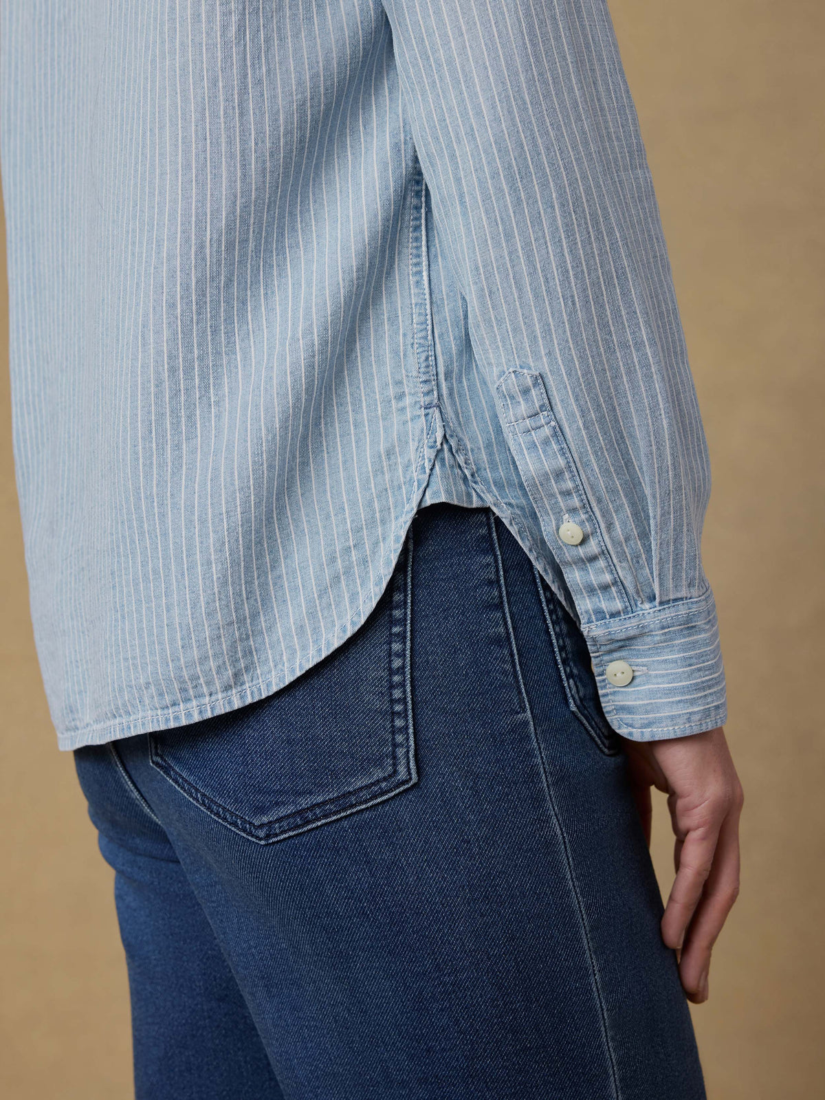 Tried & True Chambray Classic Shirt - Bluewater Stripe Wash