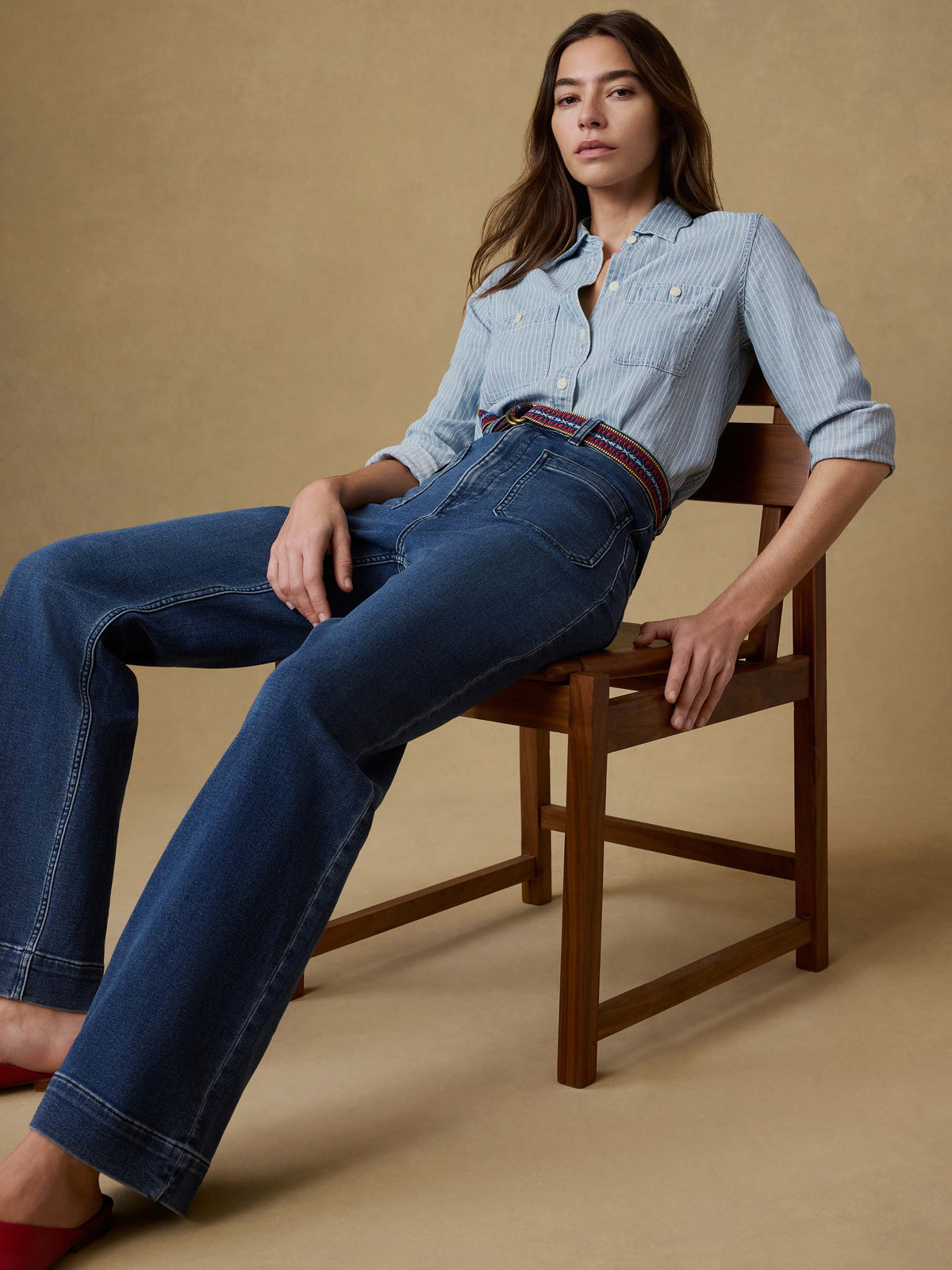 Tried & True Chambray Classic Shirt - Bluewater Stripe Wash