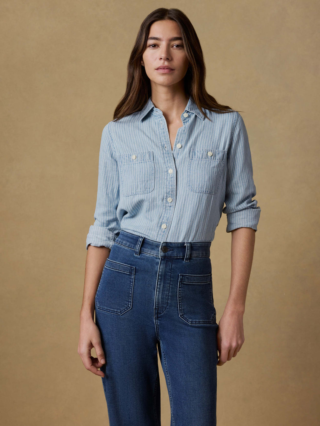 Tried & True Chambray Classic Shirt - Bluewater Stripe Wash